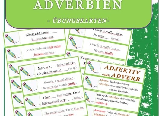 Adverbien Oder Adjektive Englisch übungen Englisch: Adjektive oder Adverbien – Übungskarten - Klassenfuchs